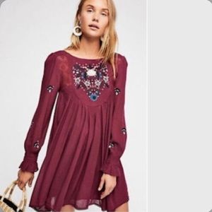 Free People NWOT Mohave Embroidered Mini Dress L